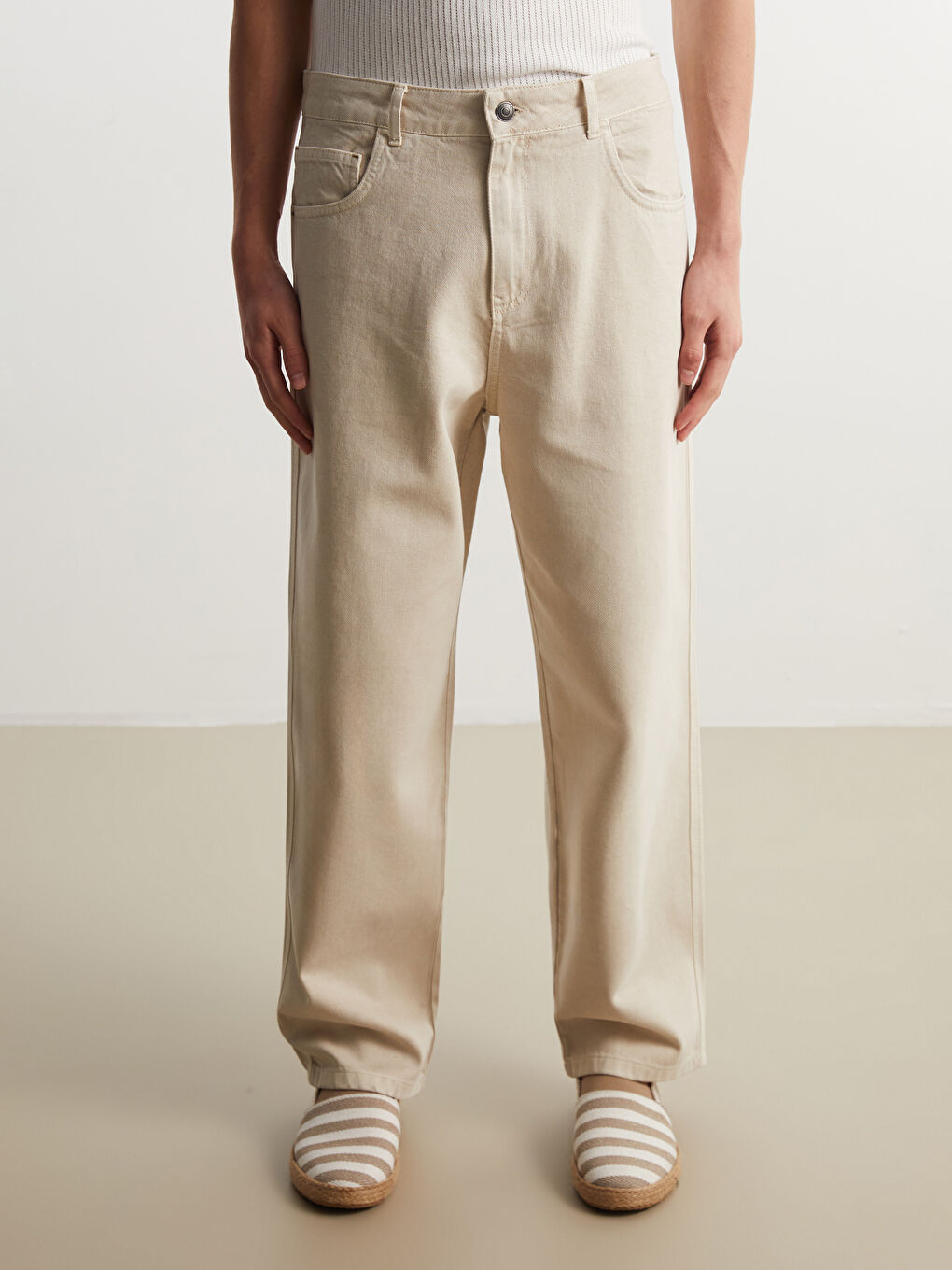 Standard Fit Twill Men's Trousers -S5OO59Z8-HZZ