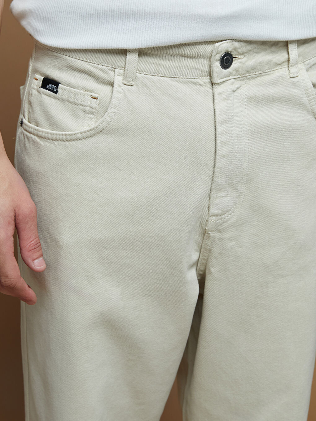 بنطلون تويل رجالي بقصة عادية-4