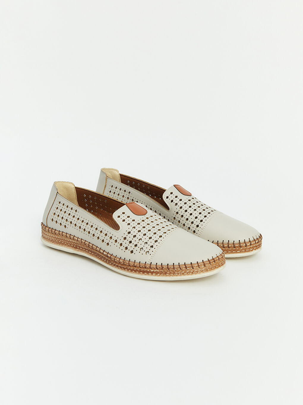 Bej Hasır Tabanlı Kadın Casual Ayakkabı