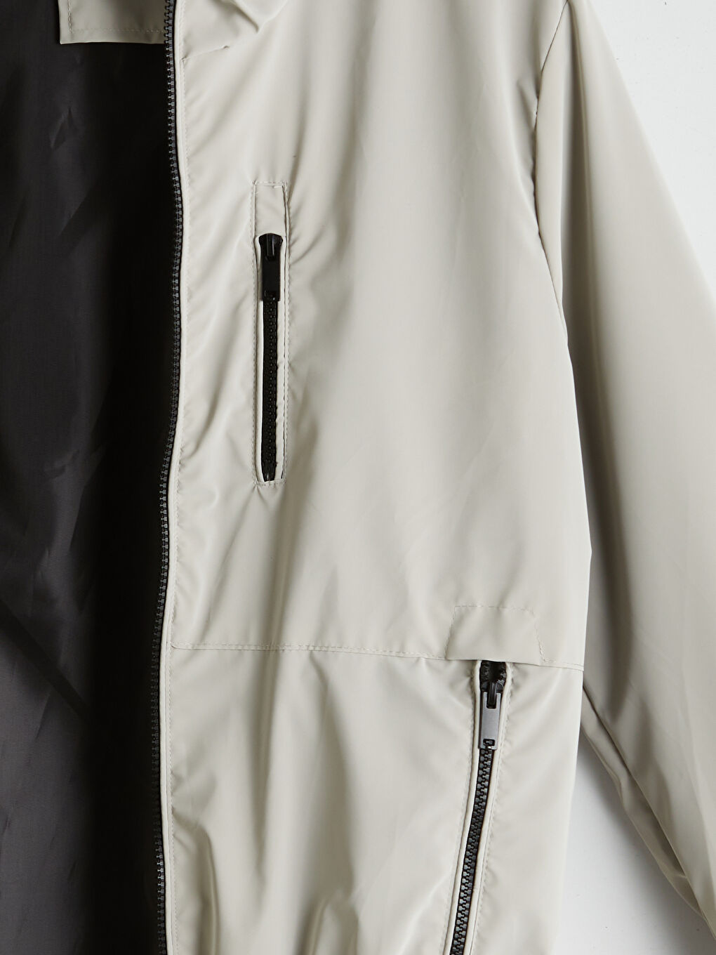 Bej Standart Kalıp Kapüşonlu Erkek Mont-7