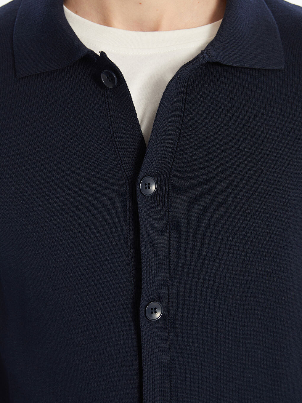 Standard Fit Polo Neck Men's Knitwear Cardigan -S5OO81Z8-RFH