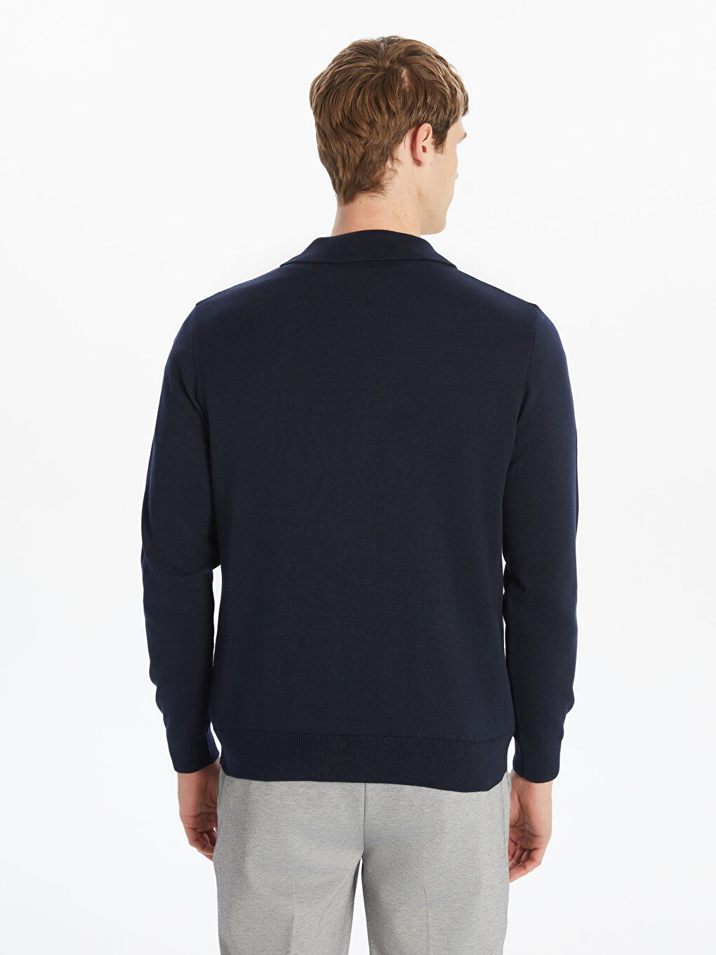 Standard Fit Polo Neck Men's Knitwear Cardigan -S5OO81Z8-RFH