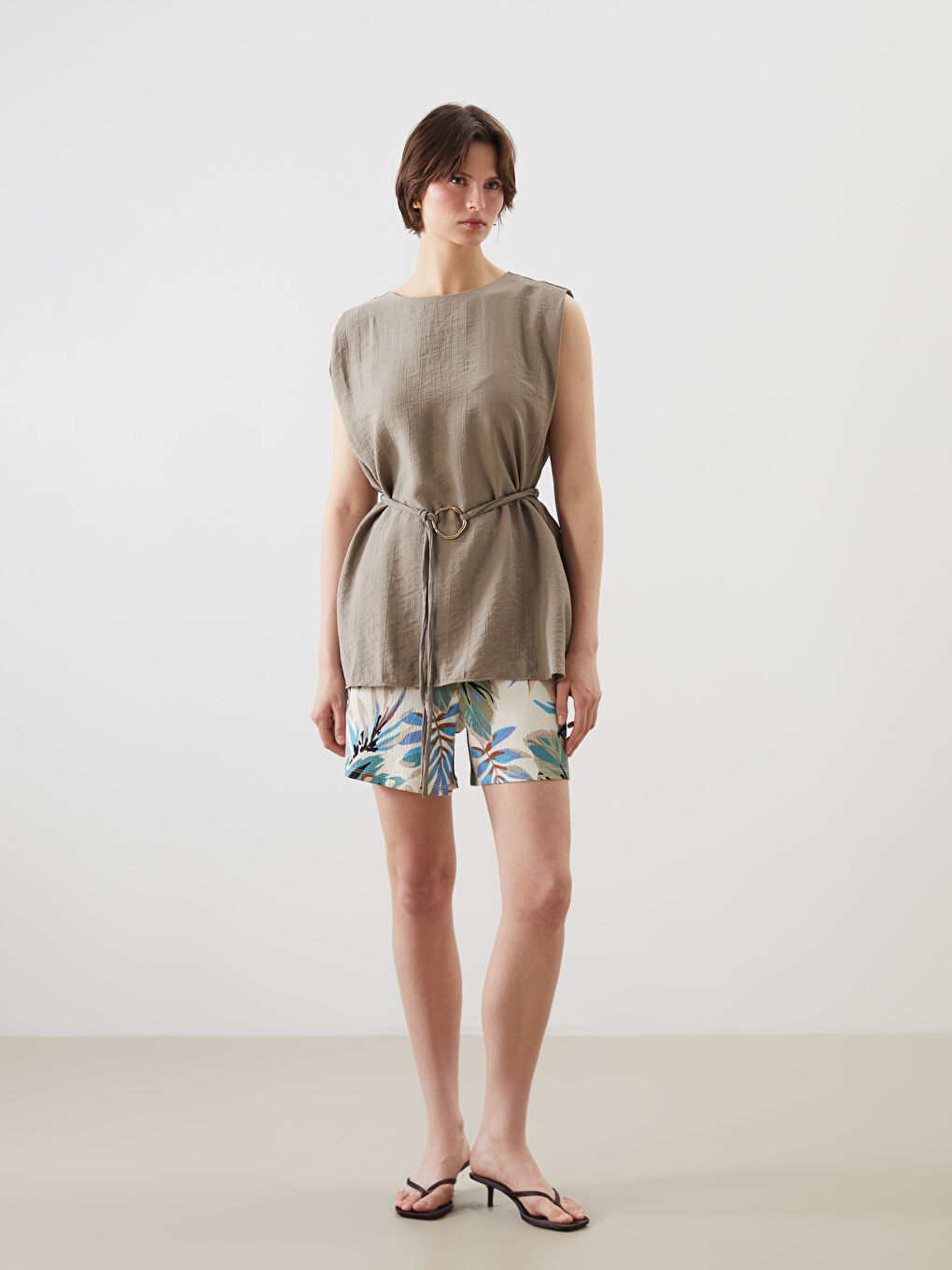 Elasticated Waist Floral Women's Shorts -S5OO87Z8-LRP