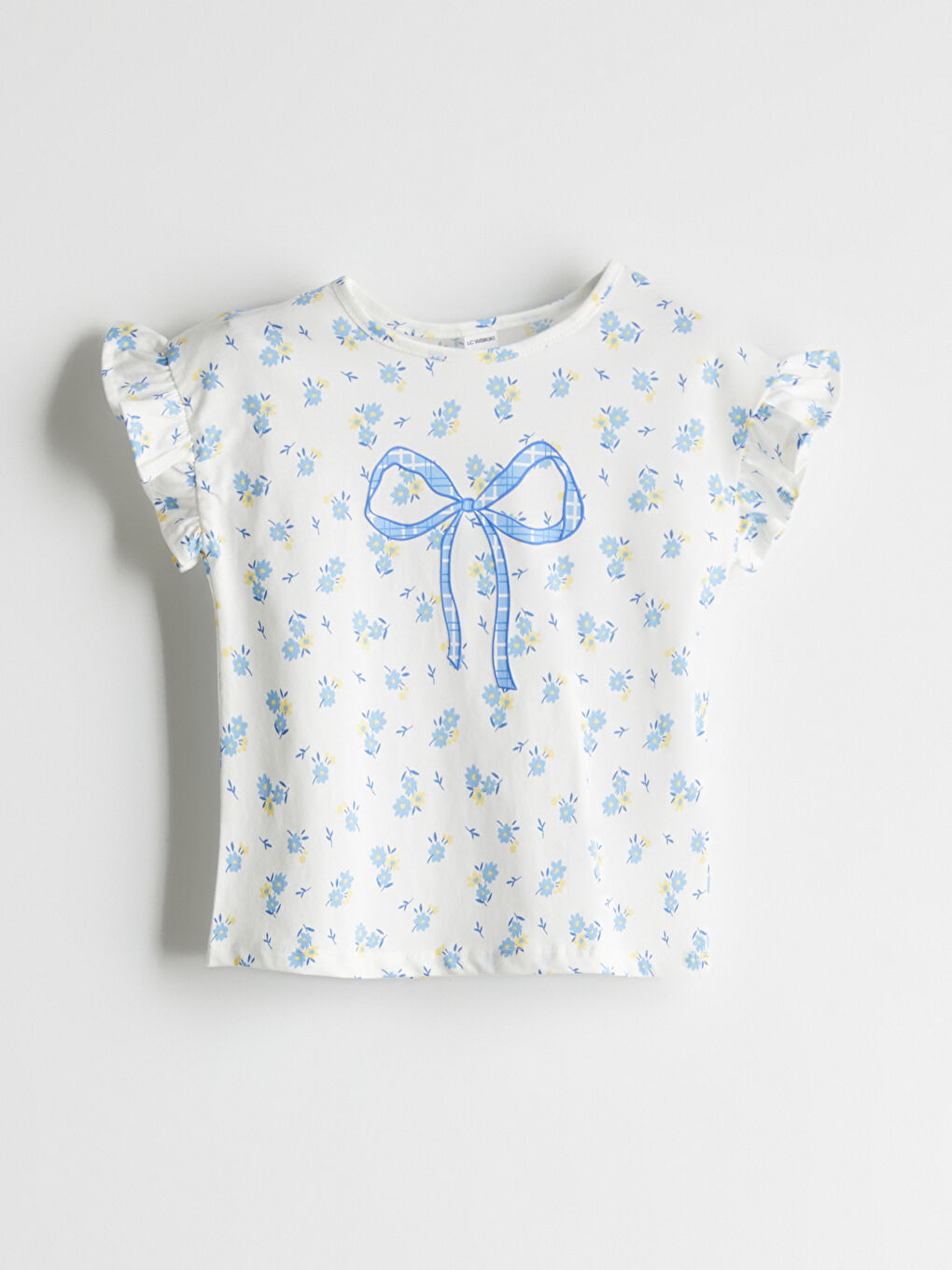 Crew Neck Ribbon Detail Girls T-Shirt -S5OO92Z1-LRA