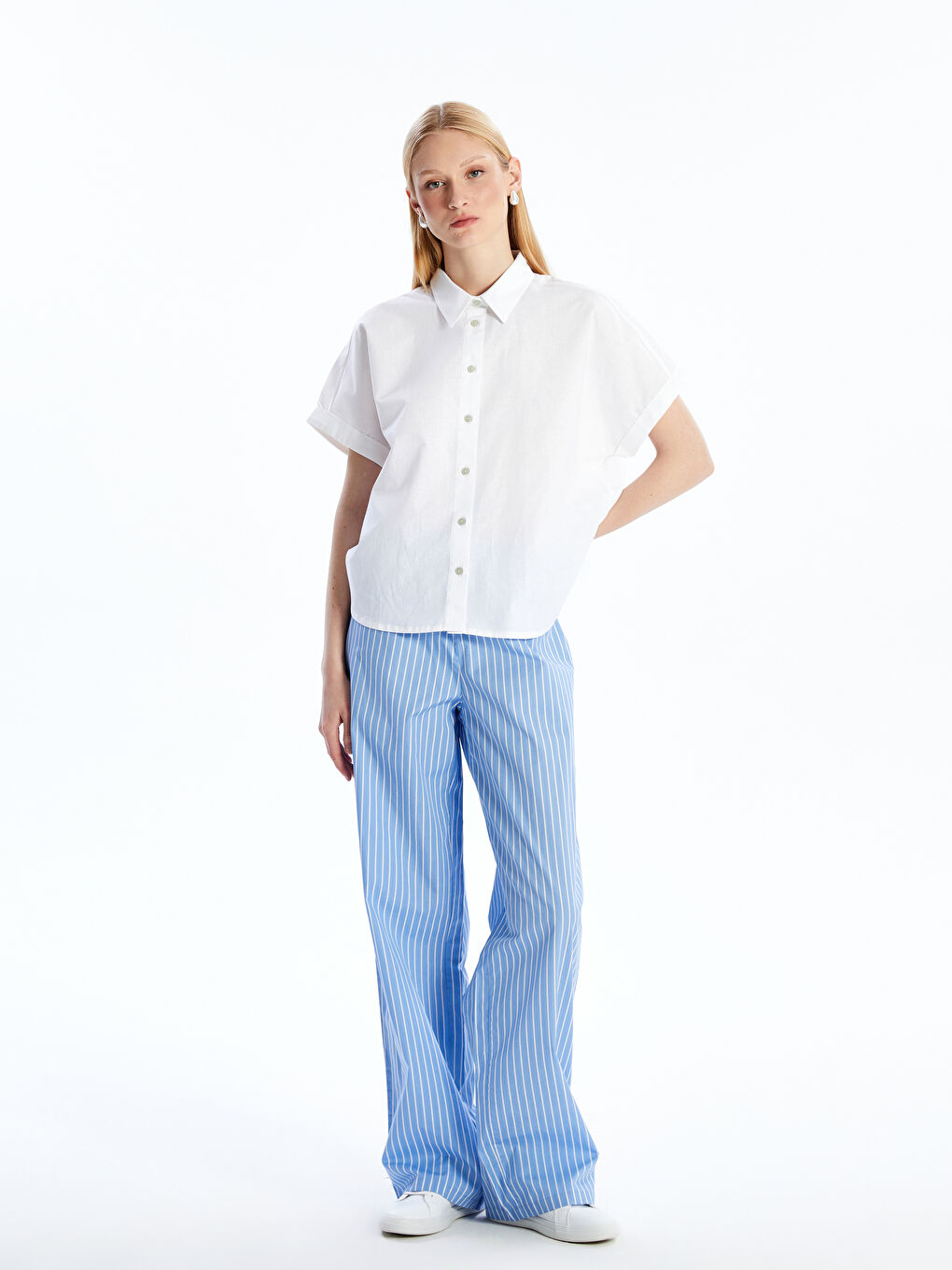 Woman BLUE Trousers -S5OP40Z8-LEN