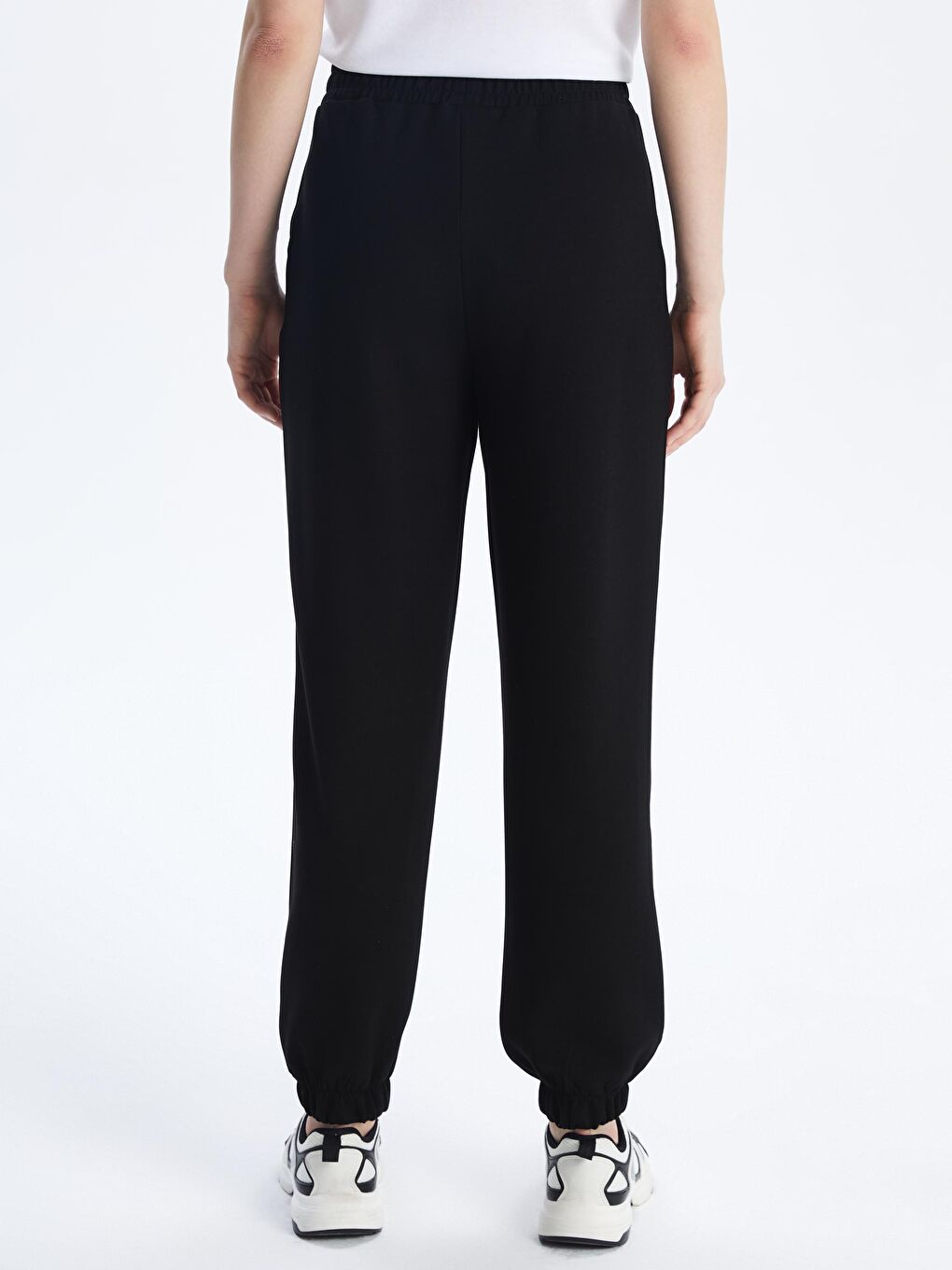 Siyah Beli Lastikli Kadın Jogger Eşofman Altı-3