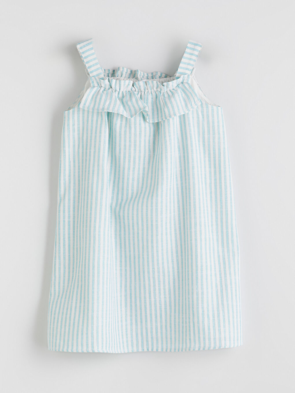 PONCO Square Neckline Striped Girl Dress -S5OP58Z1-LEN