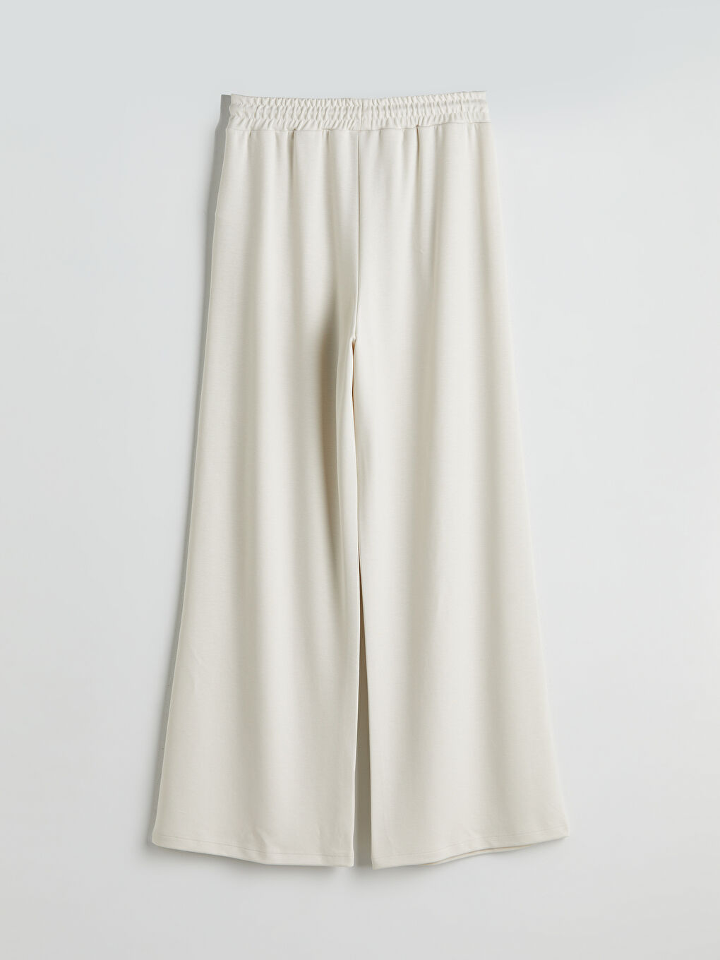 Bej Beli Lastikli Kadın Spor Eşofman Altı-5