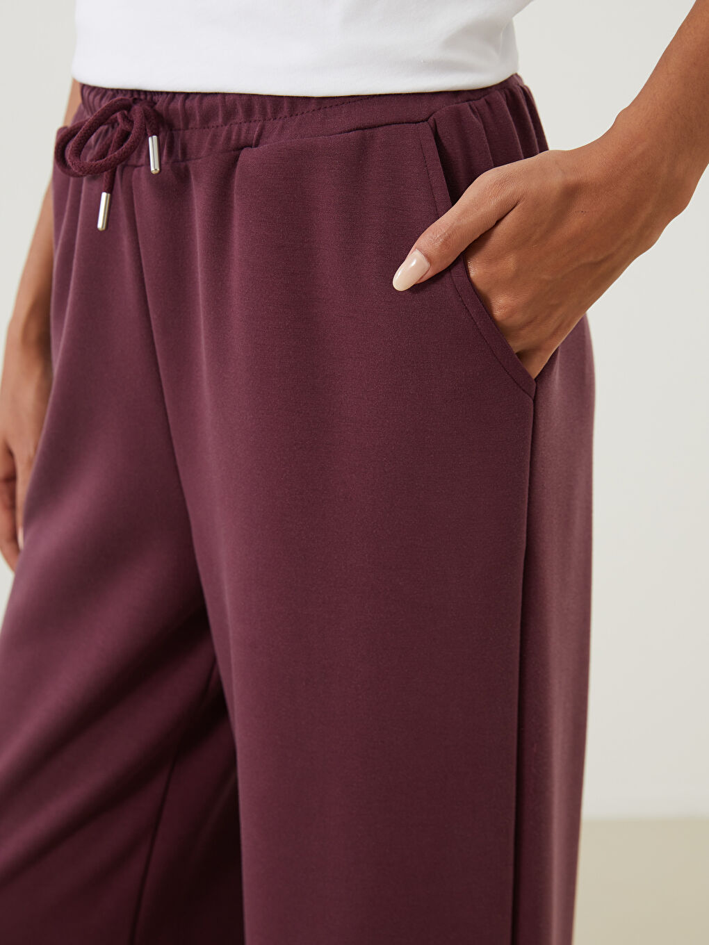 Mürdüm Beli Lastikli Kadın Spor Eşofman Altı-2