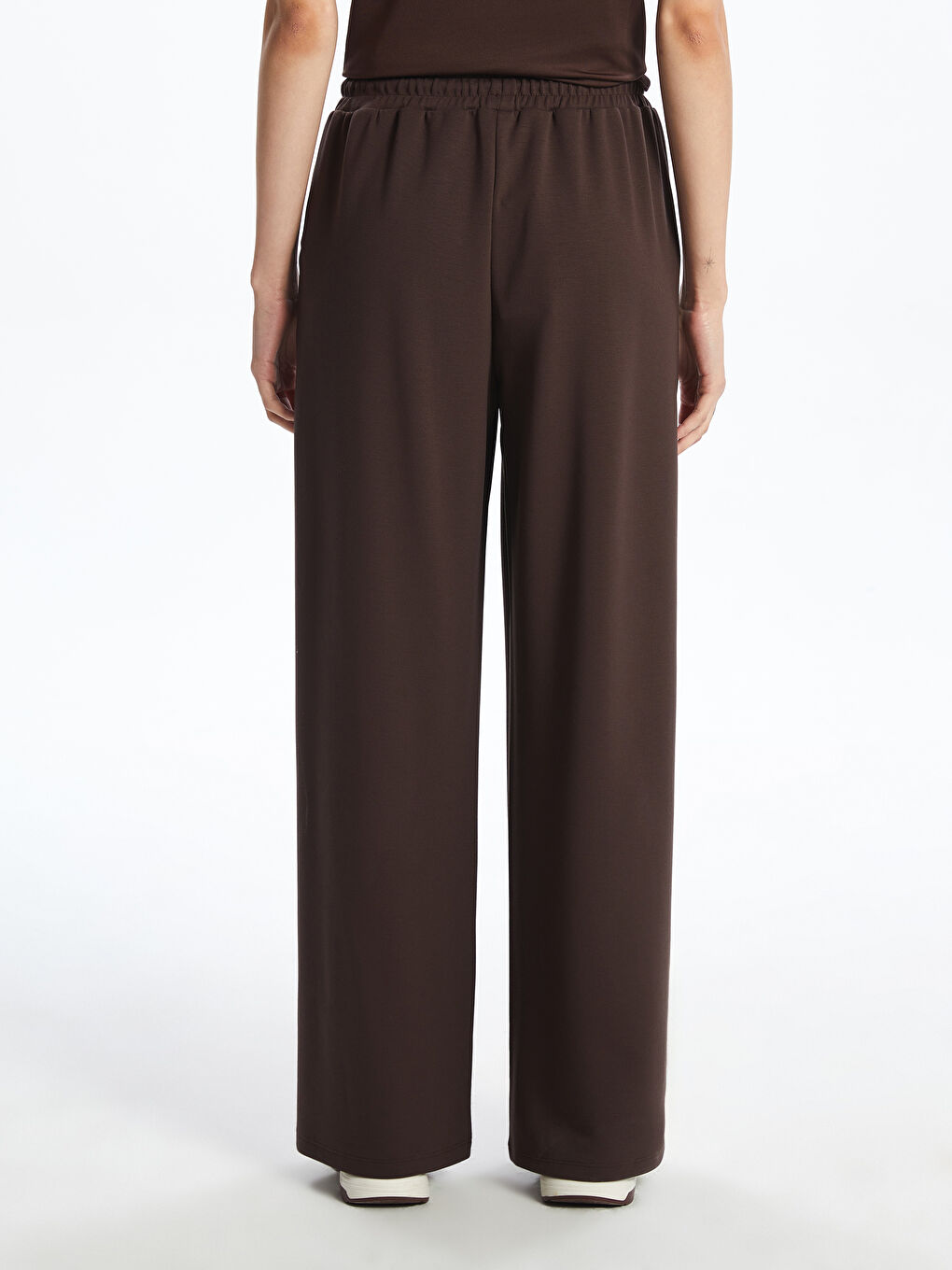 Kahverengi Beli Lastikli Kadın Spor Eşofman Altı-3