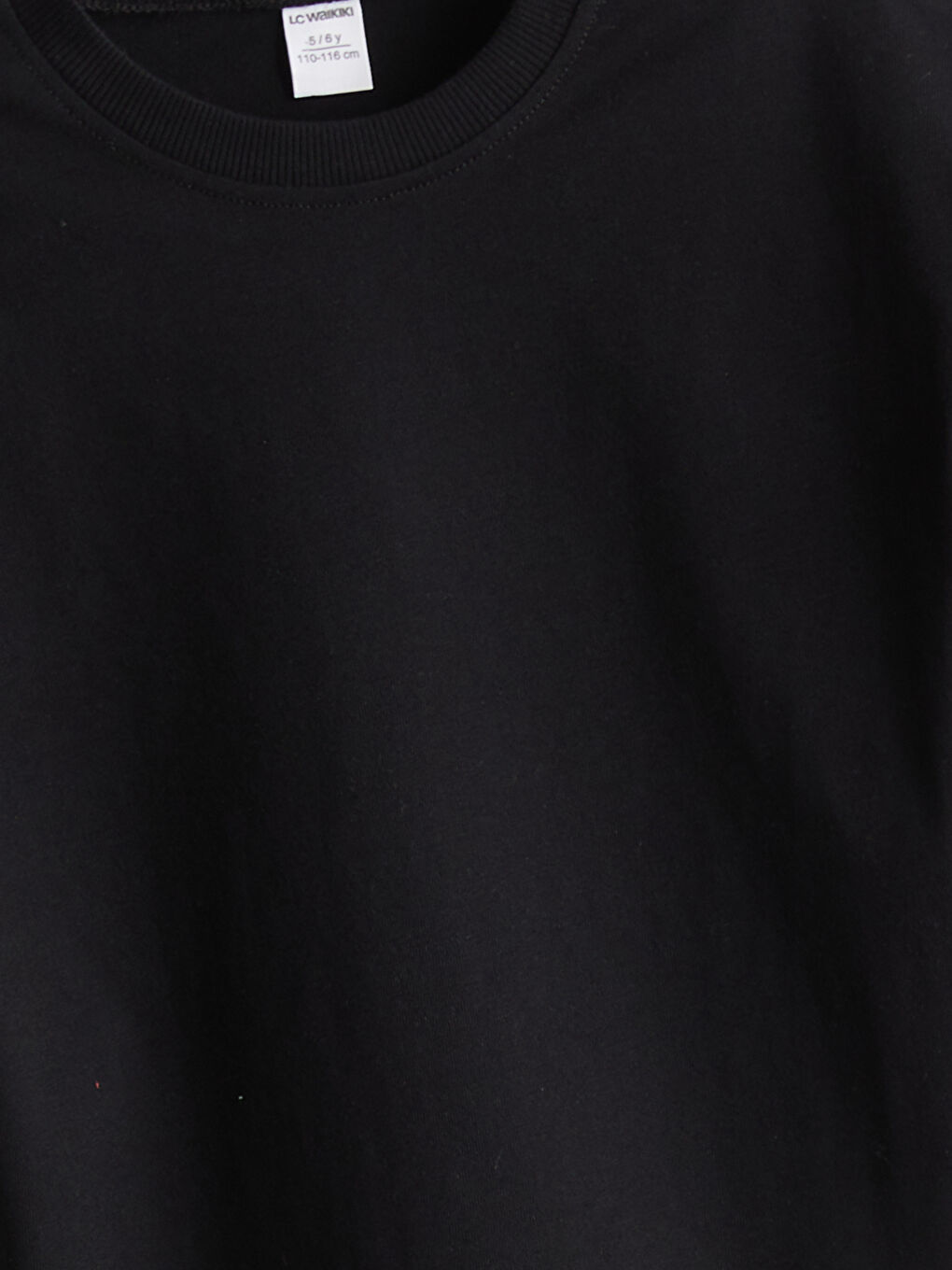 Siyah Bisiklet Yaka Basic Erkek Çocuk Tişört-2