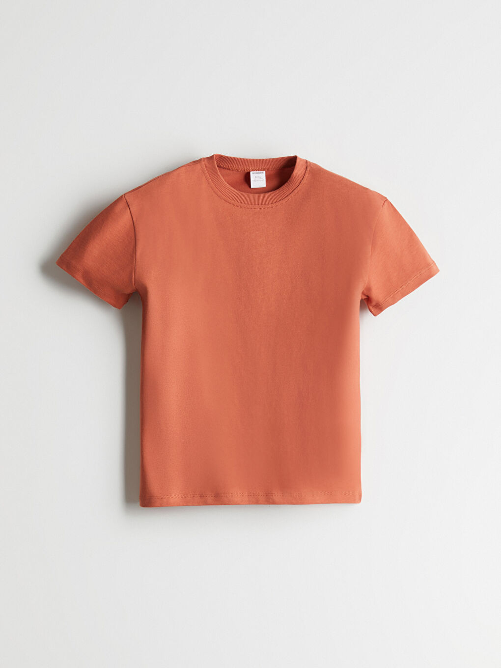 LCW Kids Kahverengi Bisiklet Yaka Basic Erkek Çocuk Tişört