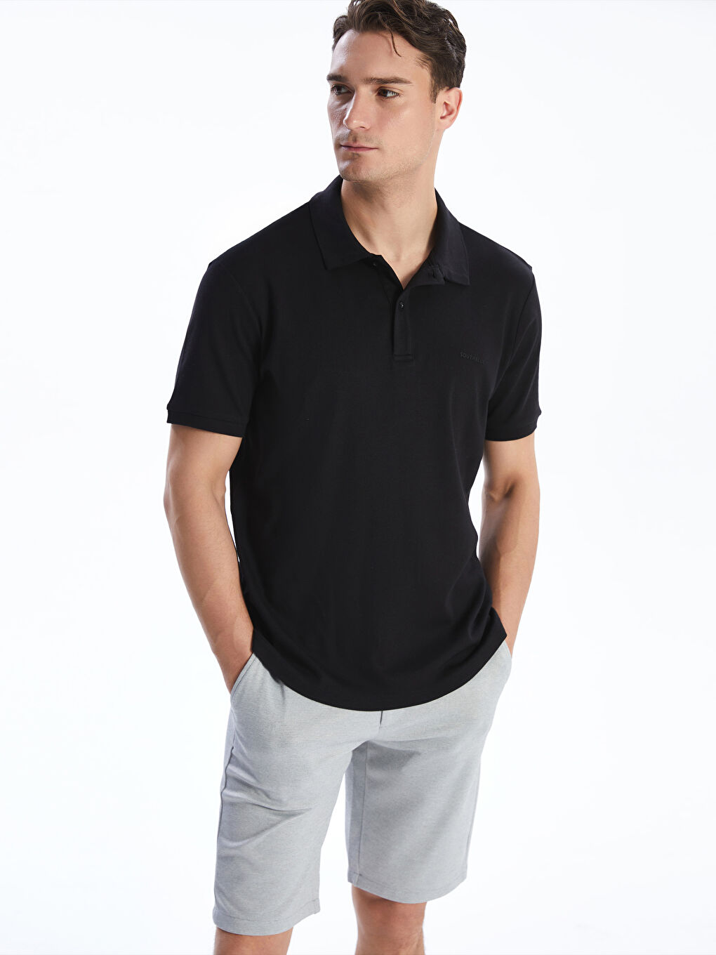 Siyah Polo Yaka Erkek Tişört