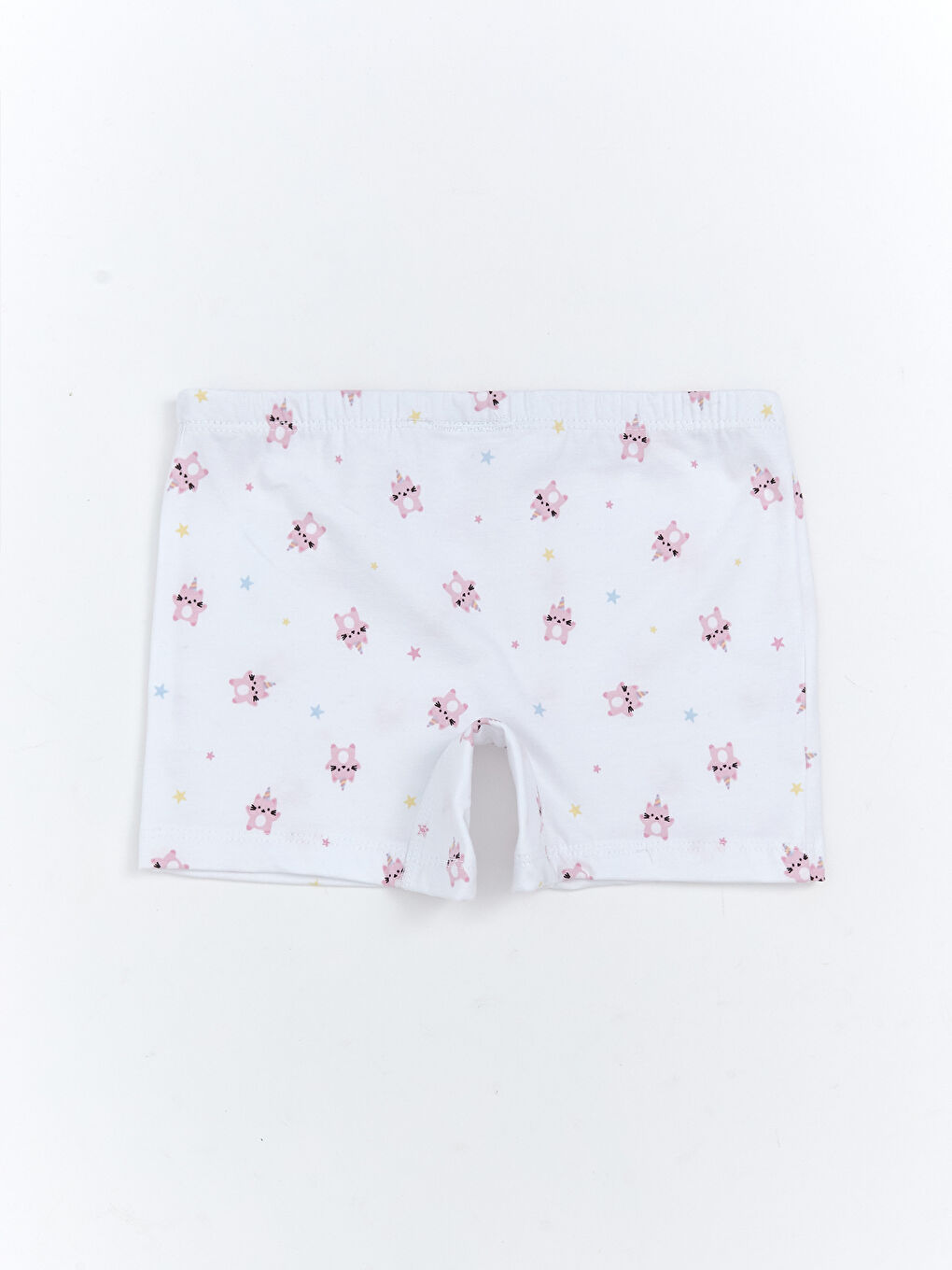Beyaz Beli Lastikli Baskılı Kız Çcuk Boxer-1