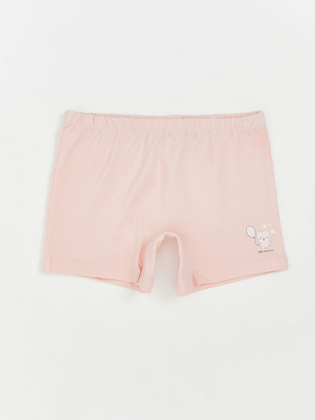 Pembe Beli Lastikli Baskılı Kız Çcuk Boxer