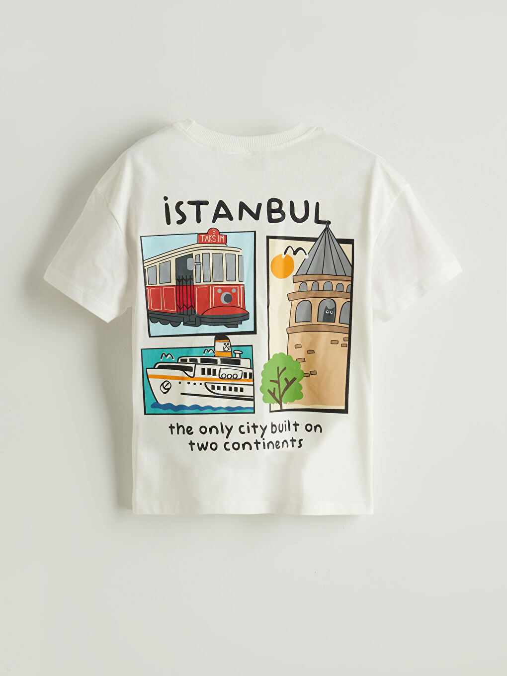LCW baby Ekru Bisiklet Yaka Yazı Baskılı Erkek Çocuk Tişört - 2