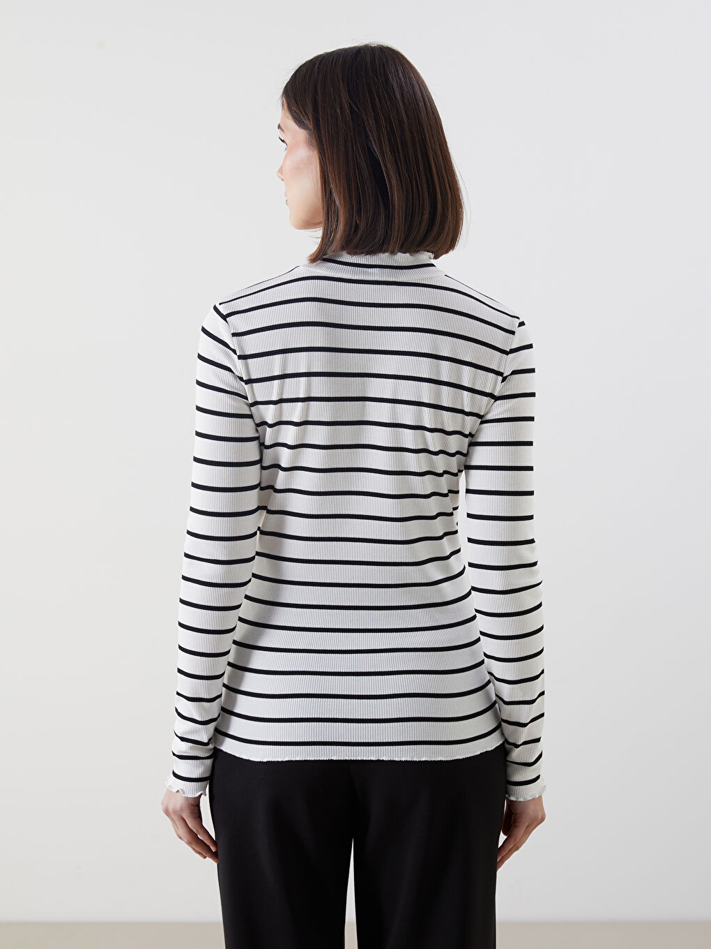 Funnel Neck Striped Women's Body -S5OP87Z8-LEG