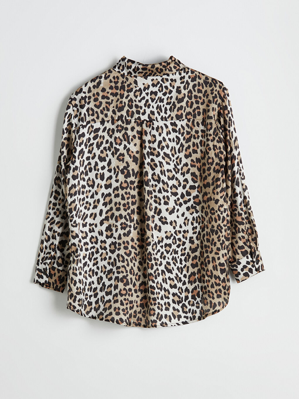 LCW Modest Kahverengi Leopar Desenli Saten Kadın Gömlek Tunik - 5