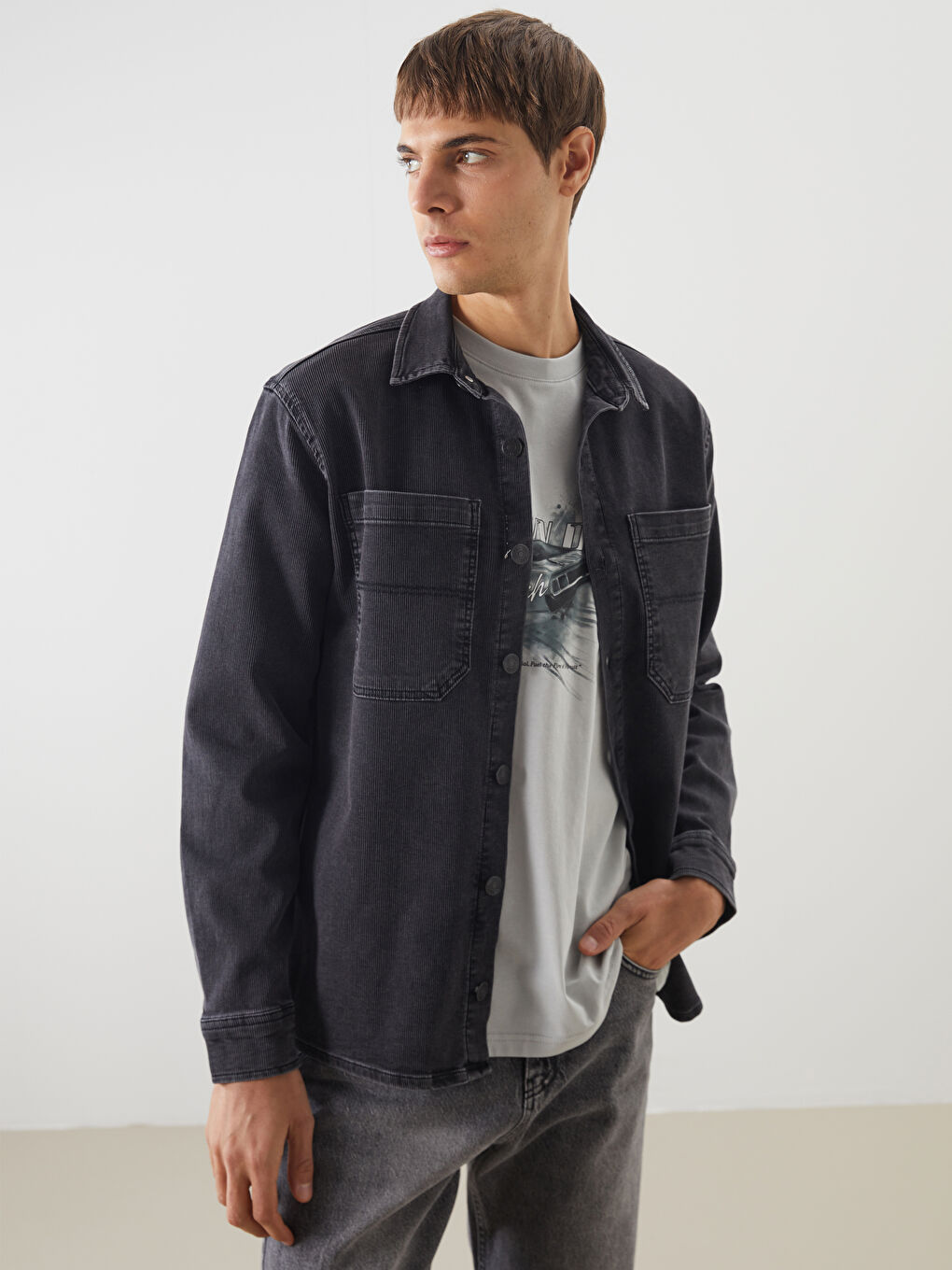 Standard Fit Men's Jean Jacket -S5OQ07Z8-M0U