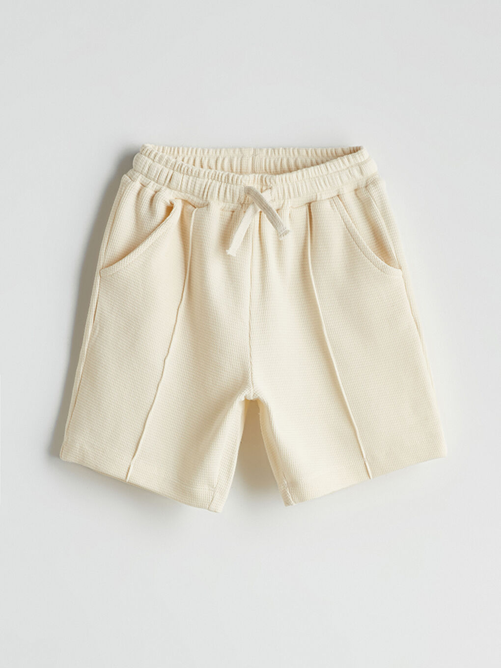 Gri Beli Lastikli Cepli Erkek Çocuk Şort