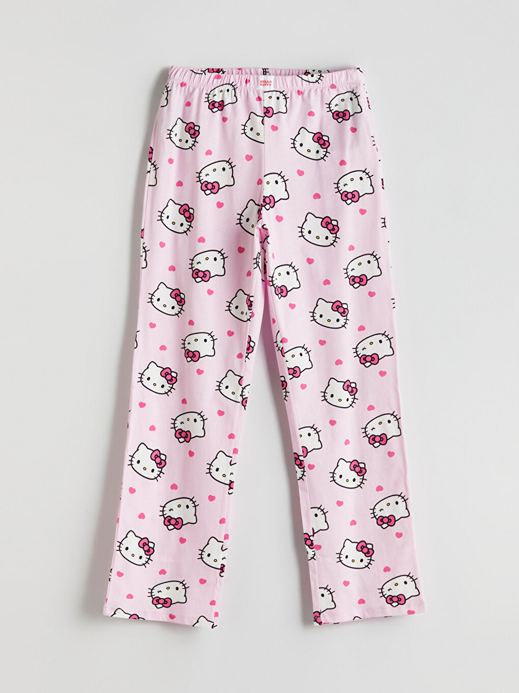 Collared Neck Hello Kitty Printed Women's Pyjama Set -S5OQ53Z8-LT4