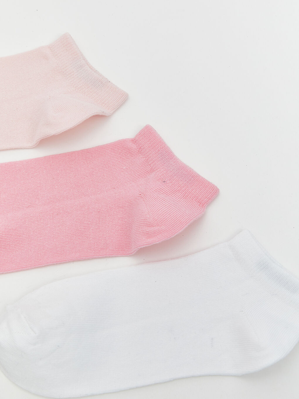 Pembe Kadın Düz Patik Çorap 5'li-1