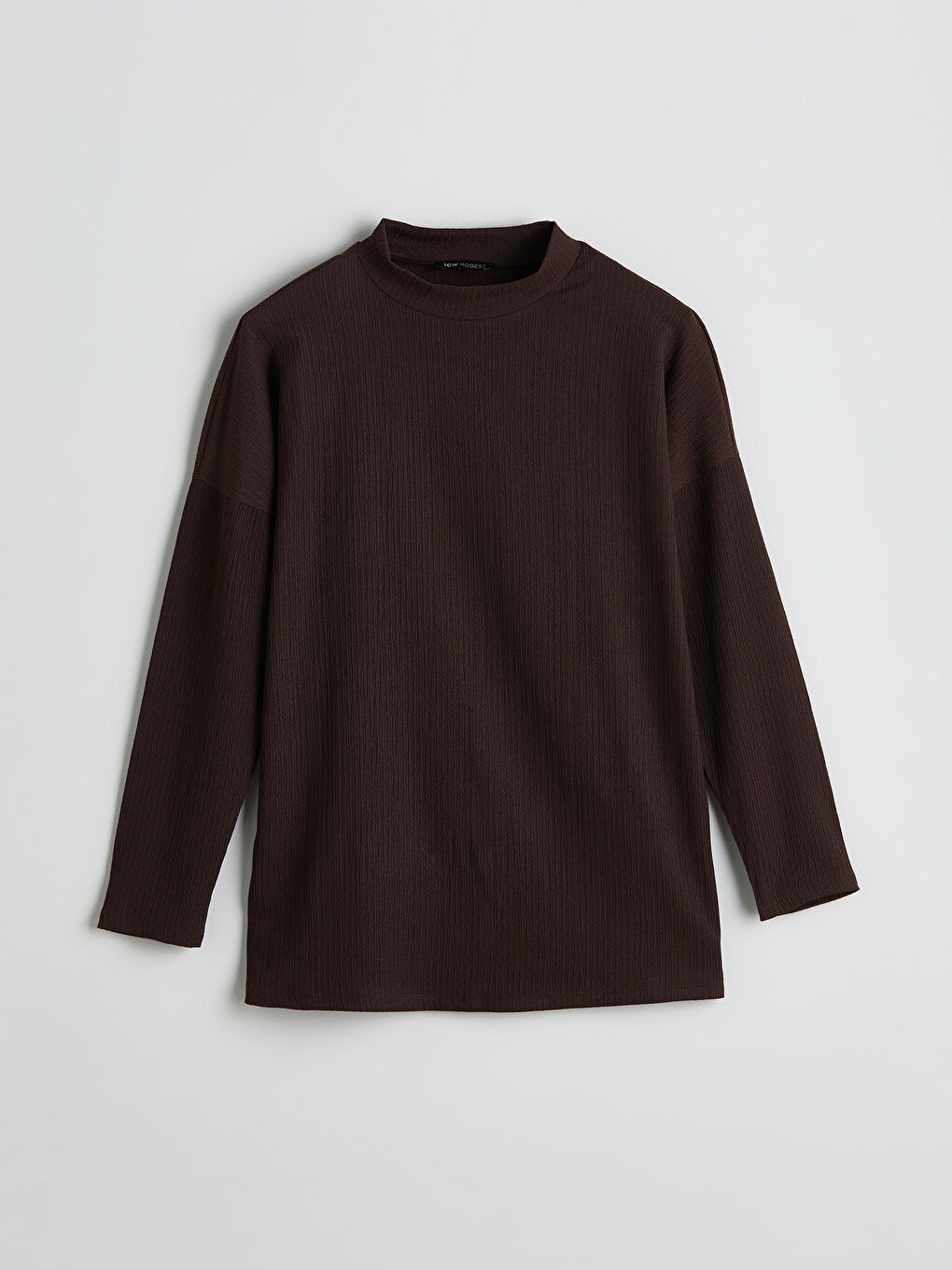 Kahverengi Dik Yaka Kadın Tunik-4