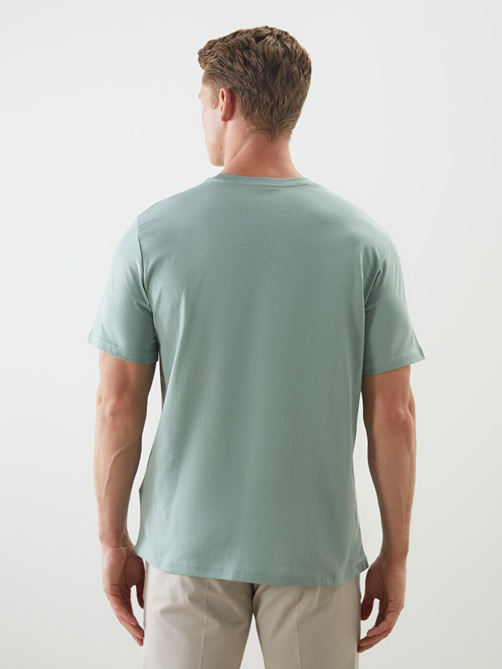 LCWAIKIKI Classic Crew Neck Printed Jersey Men's T-Shirt -S5OQ85Z8-RYR