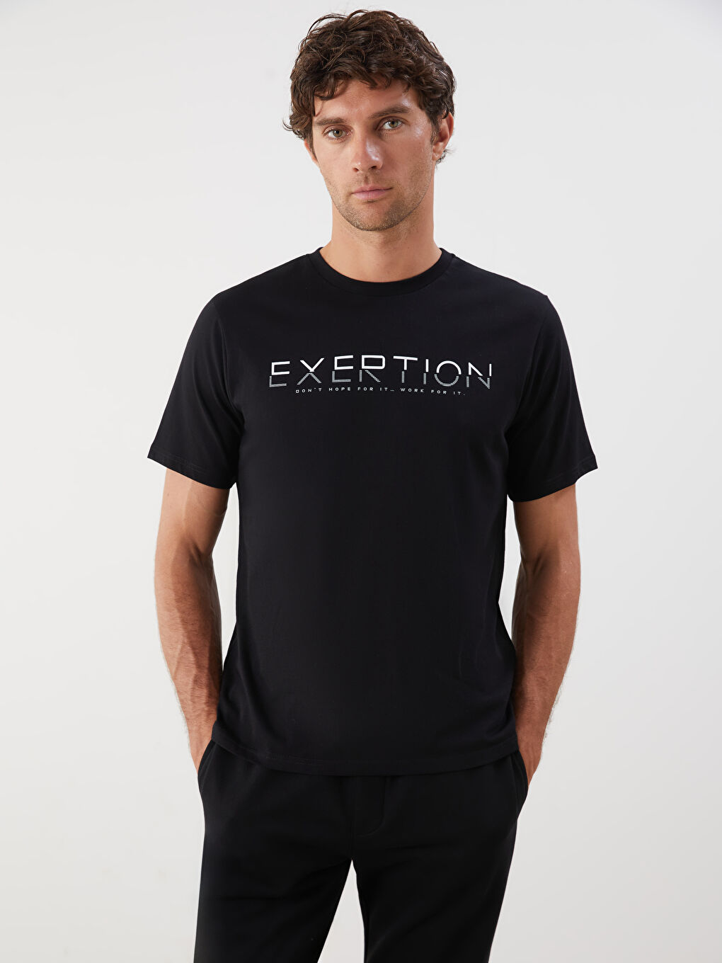T-shirt en Jersey Imprimé à Col Rond pour Hommes