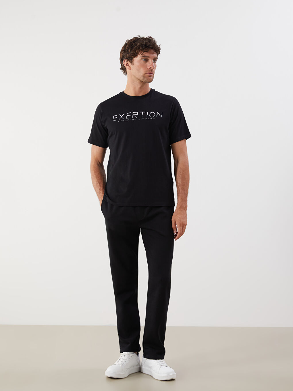 T-shirt en Jersey Imprimé à Col Rond pour Hommes-1