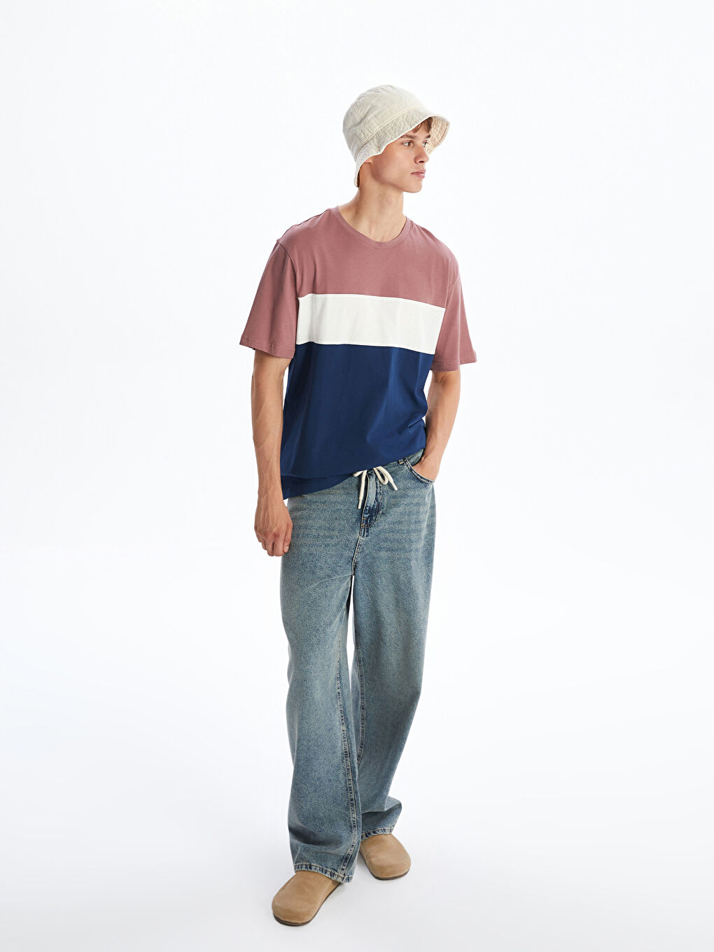 XSIDE Crew Neck Color Block Jersey Men's T-Shirt -S5OQ93Z8-S8C