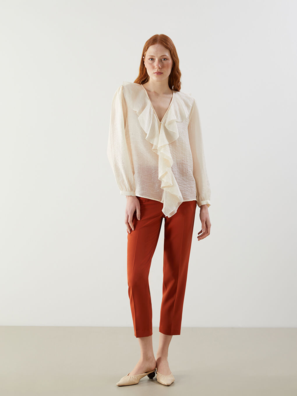 LCW Vision V Neck Women's Blouse -S5OR02Z8-R9J