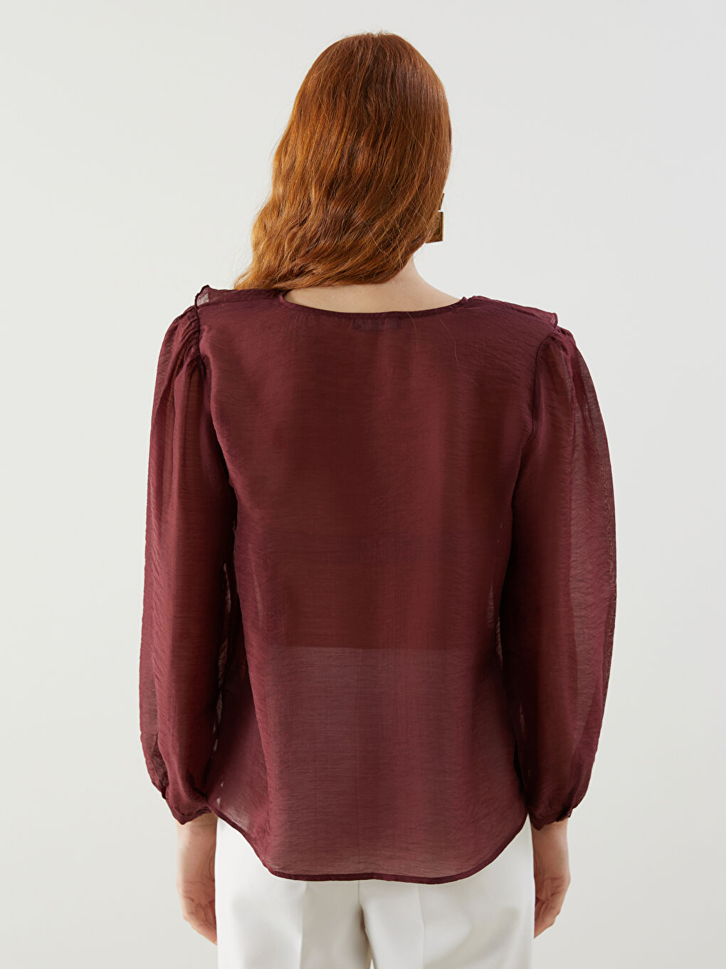 LCW Vision V Neck Women's Blouse -S5OR02Z8-YHR