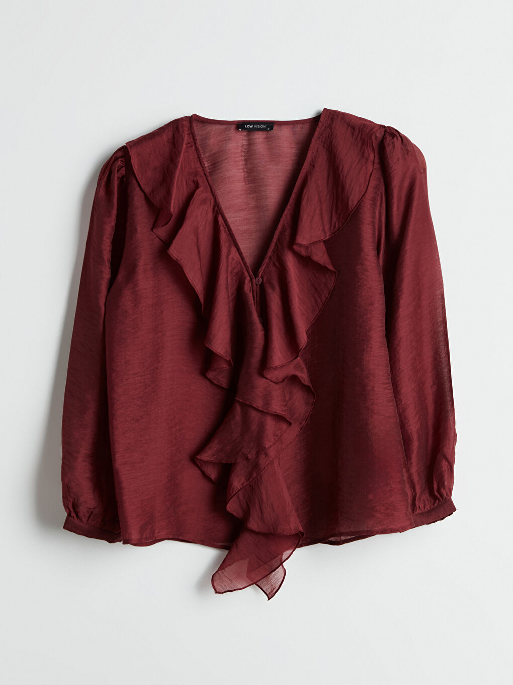 LCW Vision V Neck Women's Blouse -S5OR02Z8-YHR