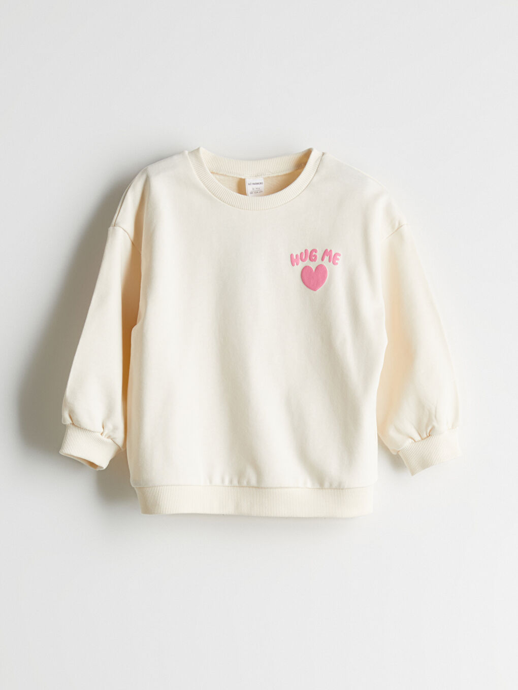 Crew Neck Text Printed Girls' Sweatshirt -S5OR05Z1-FRC