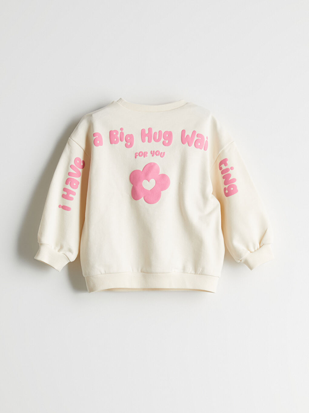 Crew Neck Text Printed Girls' Sweatshirt -S5OR05Z1-FRC