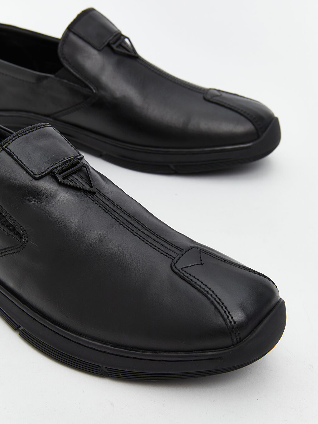 Siyah Deri Görünümlü Erkek Casual Ayakkabı-2