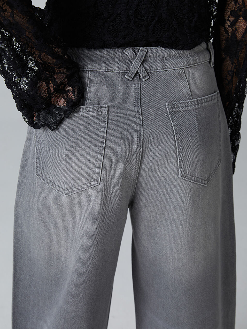 Slouchy Fit Teenage Girls' Jeans -S5OR09Z4-GRD