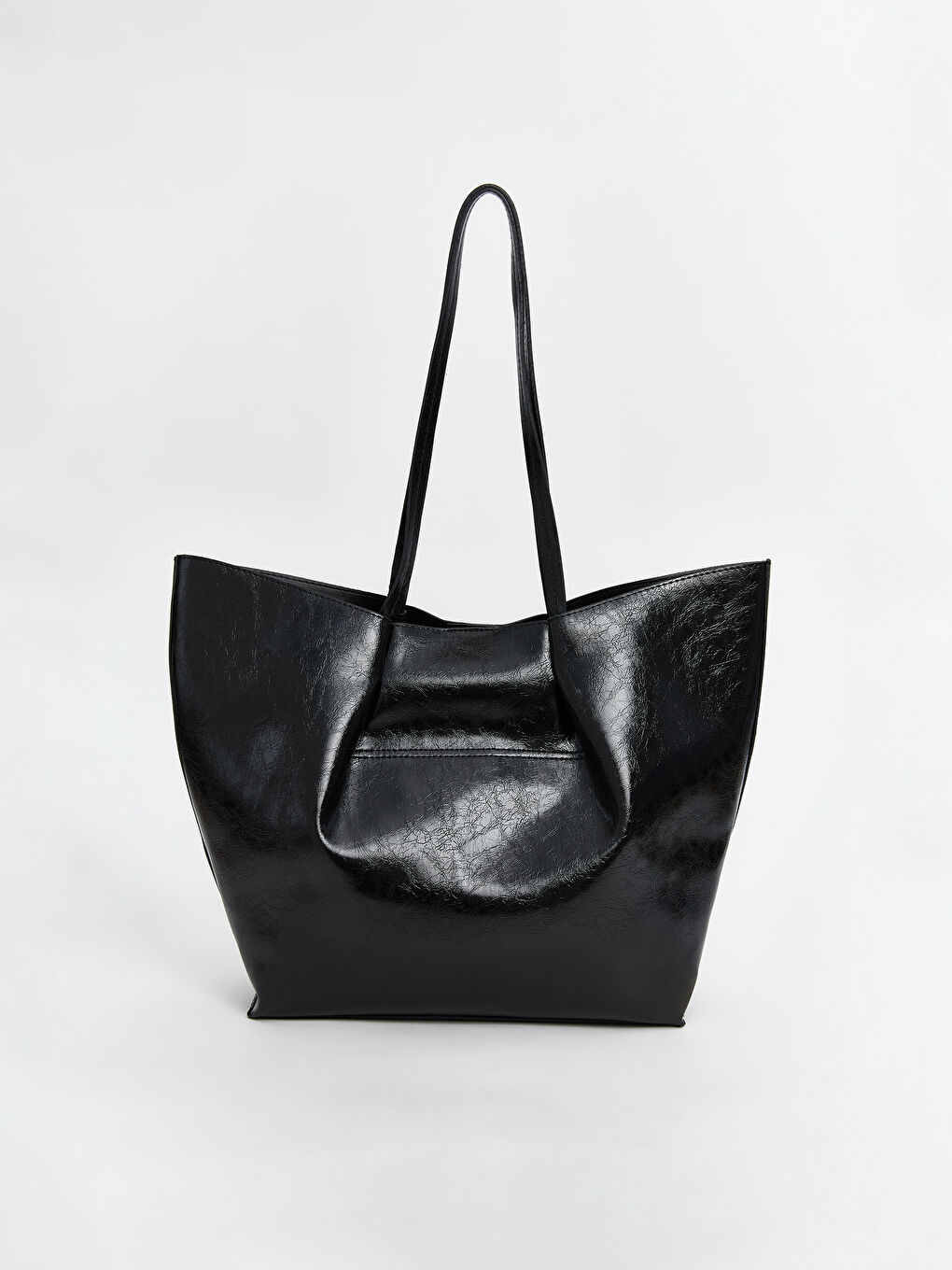LCW ACCESSORIES Siyah Deri Görünümlü Kadın Omuz Çantası - 2