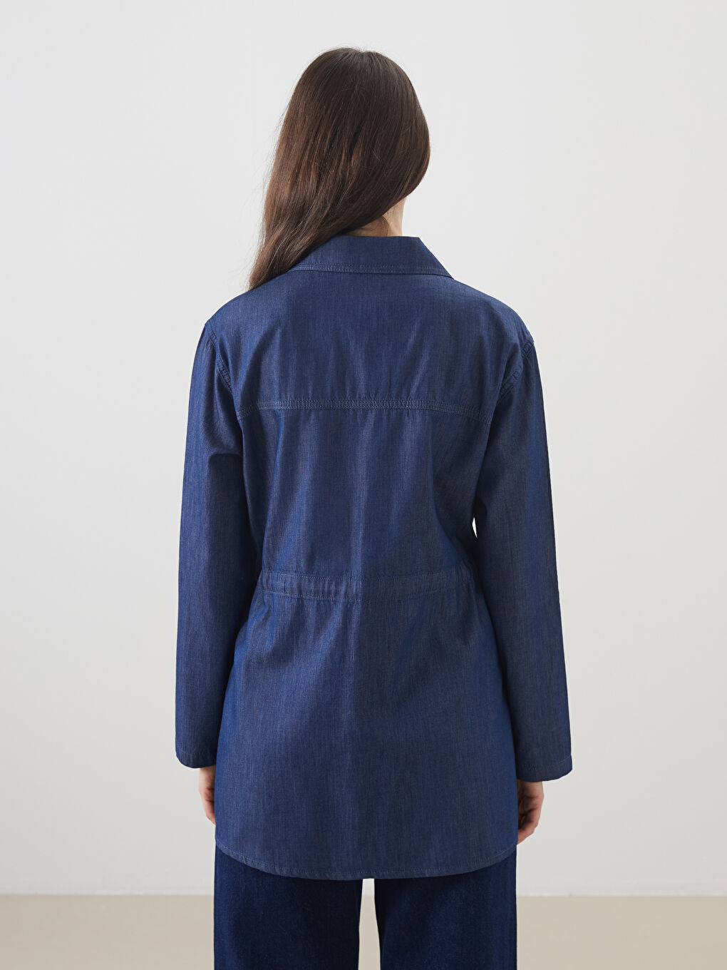 Collared Neck Women's Denim Jacket -S5OR36Z8-563