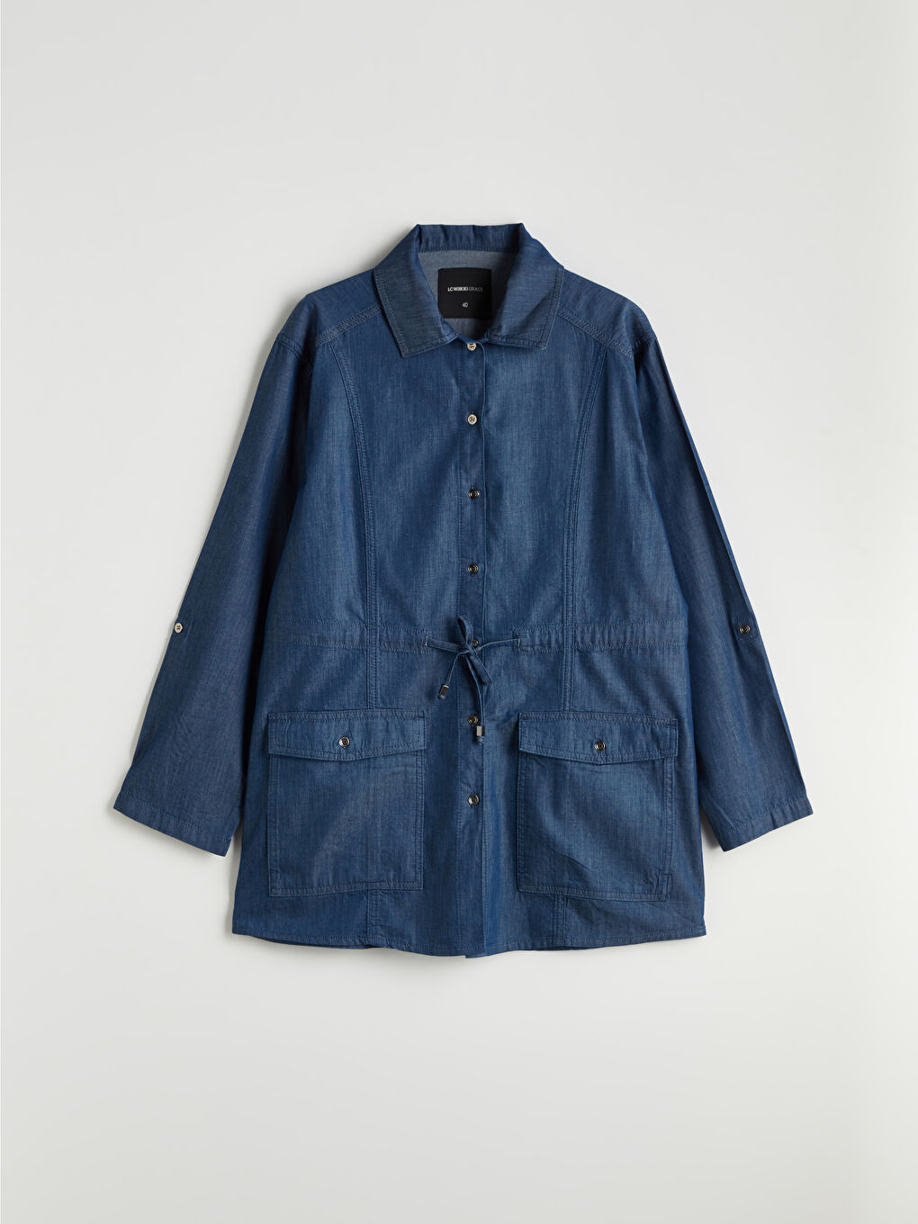Collared Neck Women's Denim Jacket -S5OR36Z8-563
