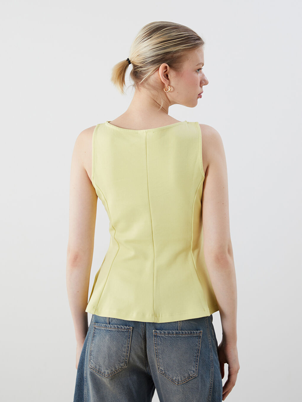 Slash Neck Peplum Blouse -S5OR43Z8-FPS