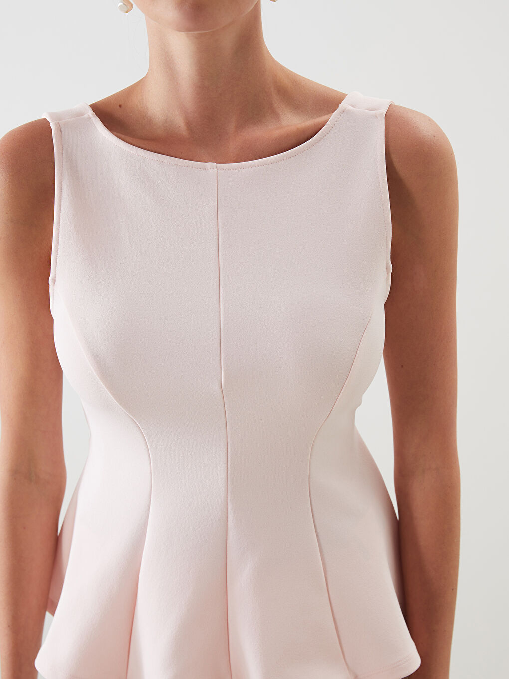 Slash Neck Peplum Blouse -S5OR45Z8-FR6