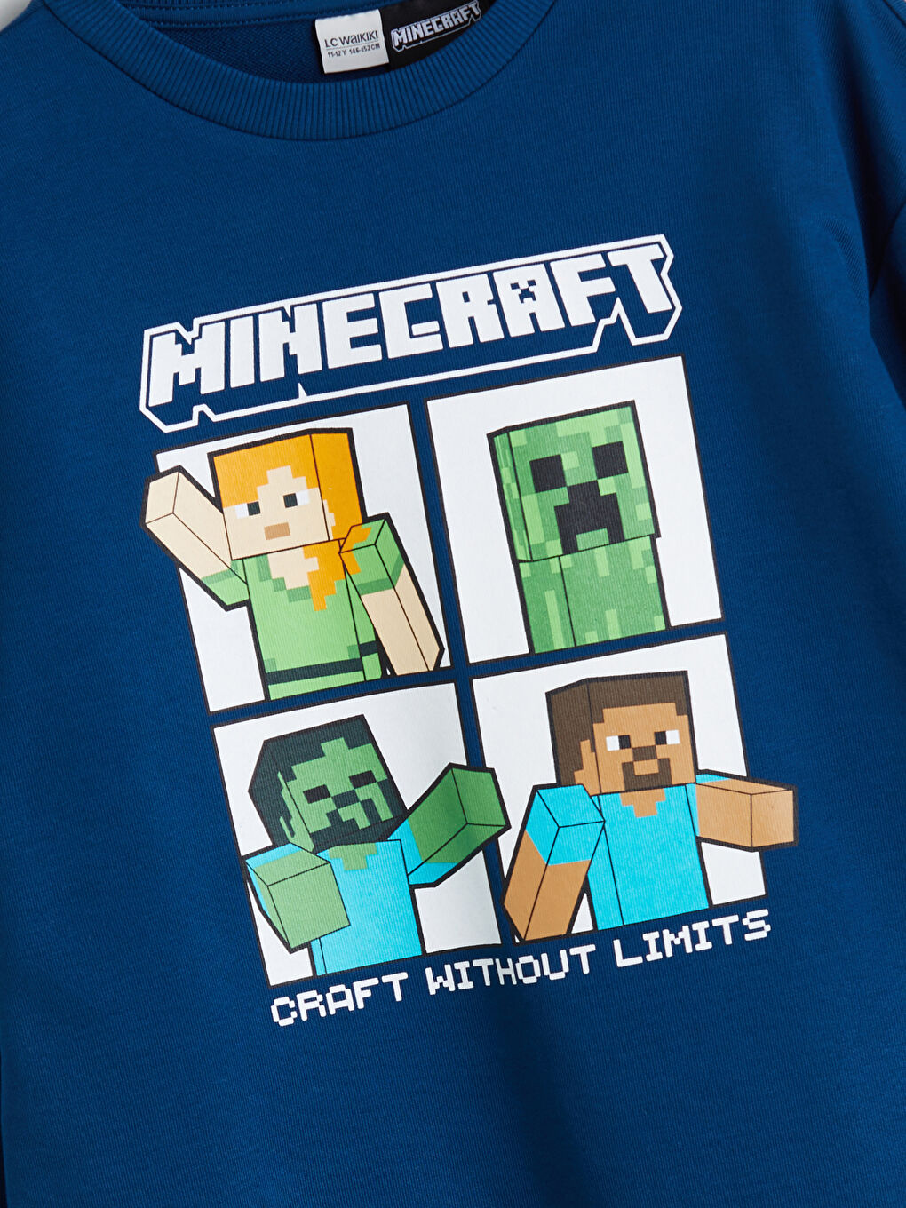 Crew Neck Minecraft Printed Boys' Sweatshirt -S5OR47Z4-HQQ