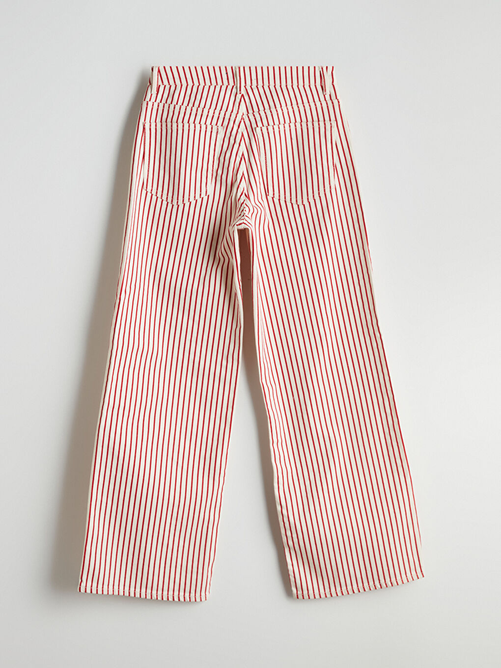 LCW Modest Kirmizi Çizgili Wideleg Kadın Jean Pantolon - 5