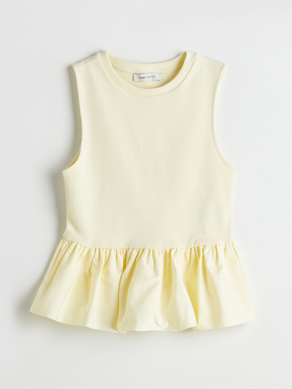 Crew Neck Ruffled Blouse -S5OR56Z8-FDR