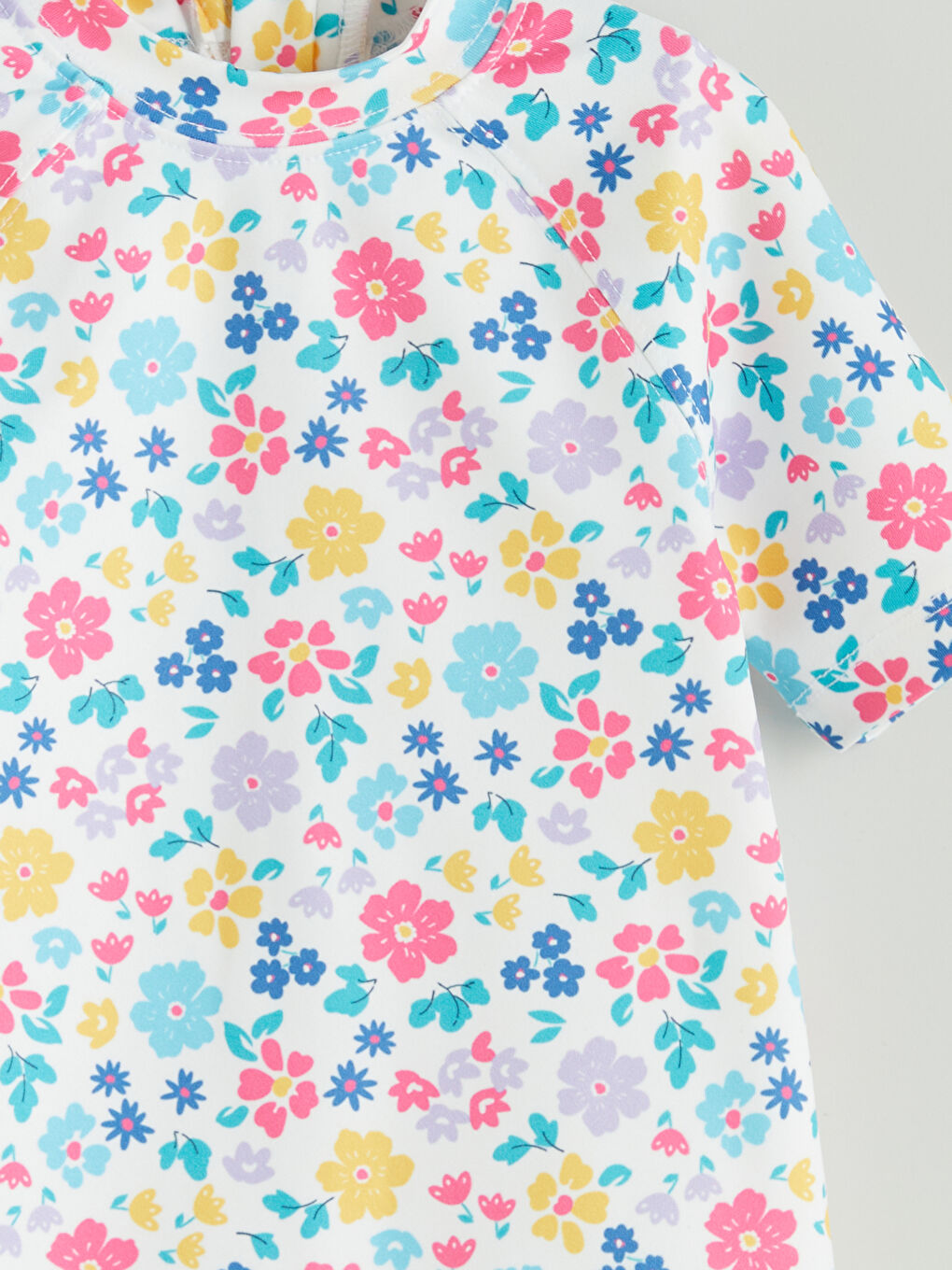 Crew Neck Floral Baby Girls' Swimsuit -S5OR73Z1-LRA