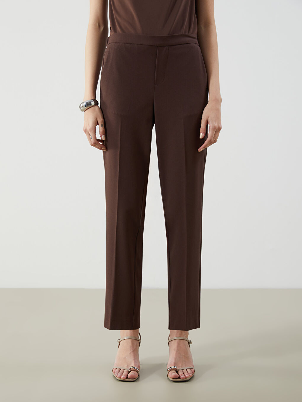 LCW Vision Elasticated Waist Regular Fit Women's Trousers -S5OR86Z8-ZJS