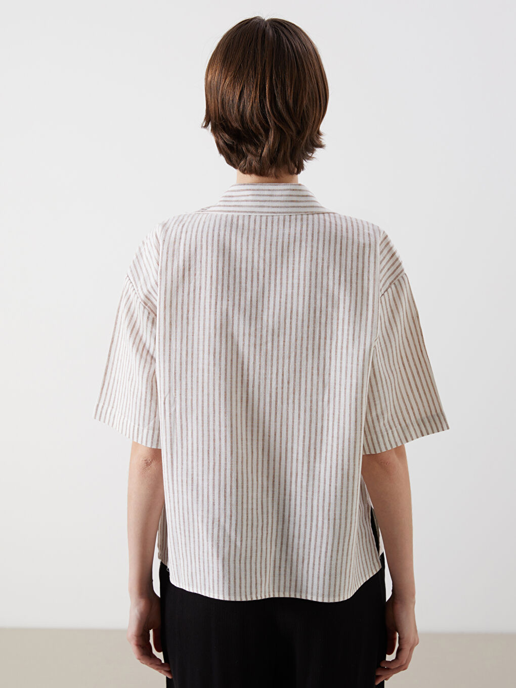 LCW Vision Striped Linen Blend Women's Shirt -S5OR94Z8-ELZ