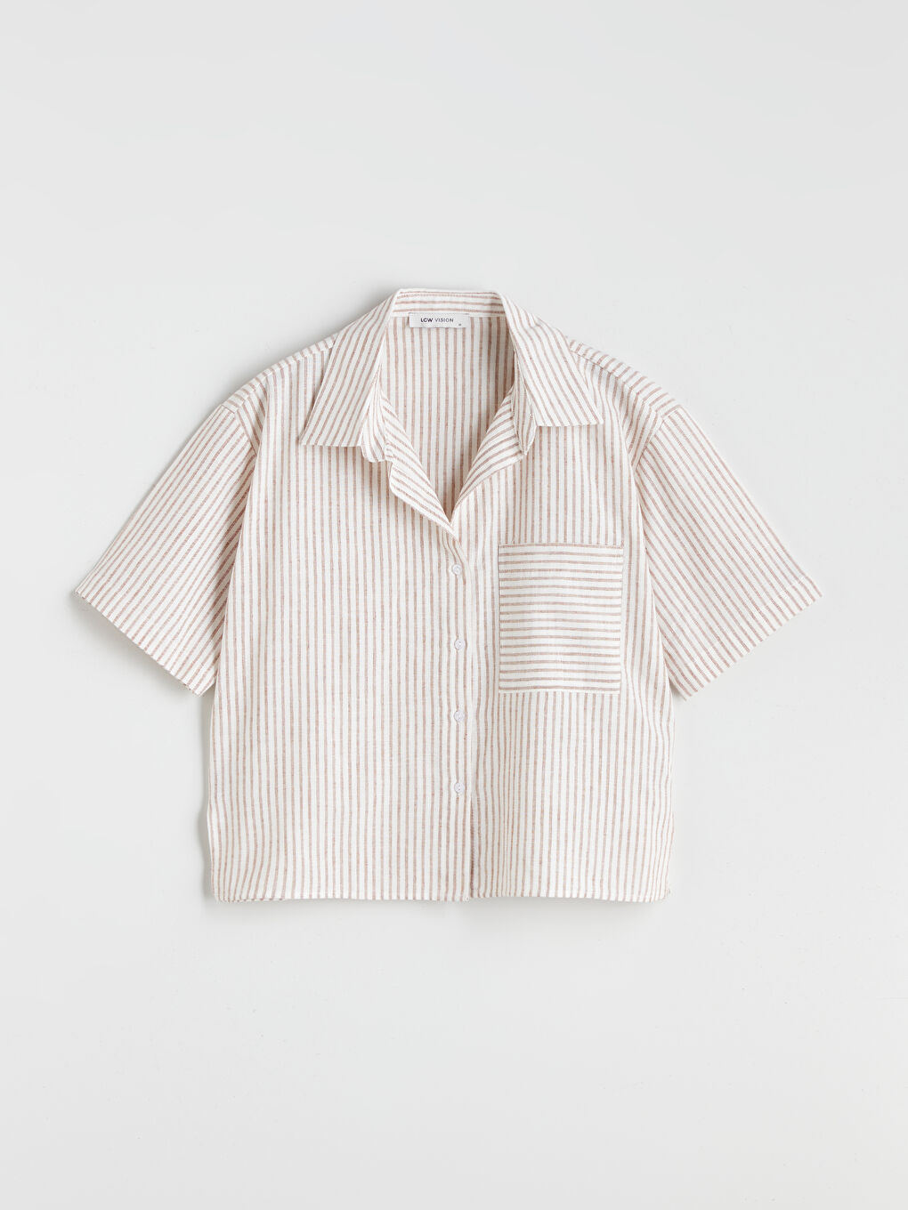 LCW Vision Striped Linen Blend Women's Shirt -S5OR94Z8-ELZ